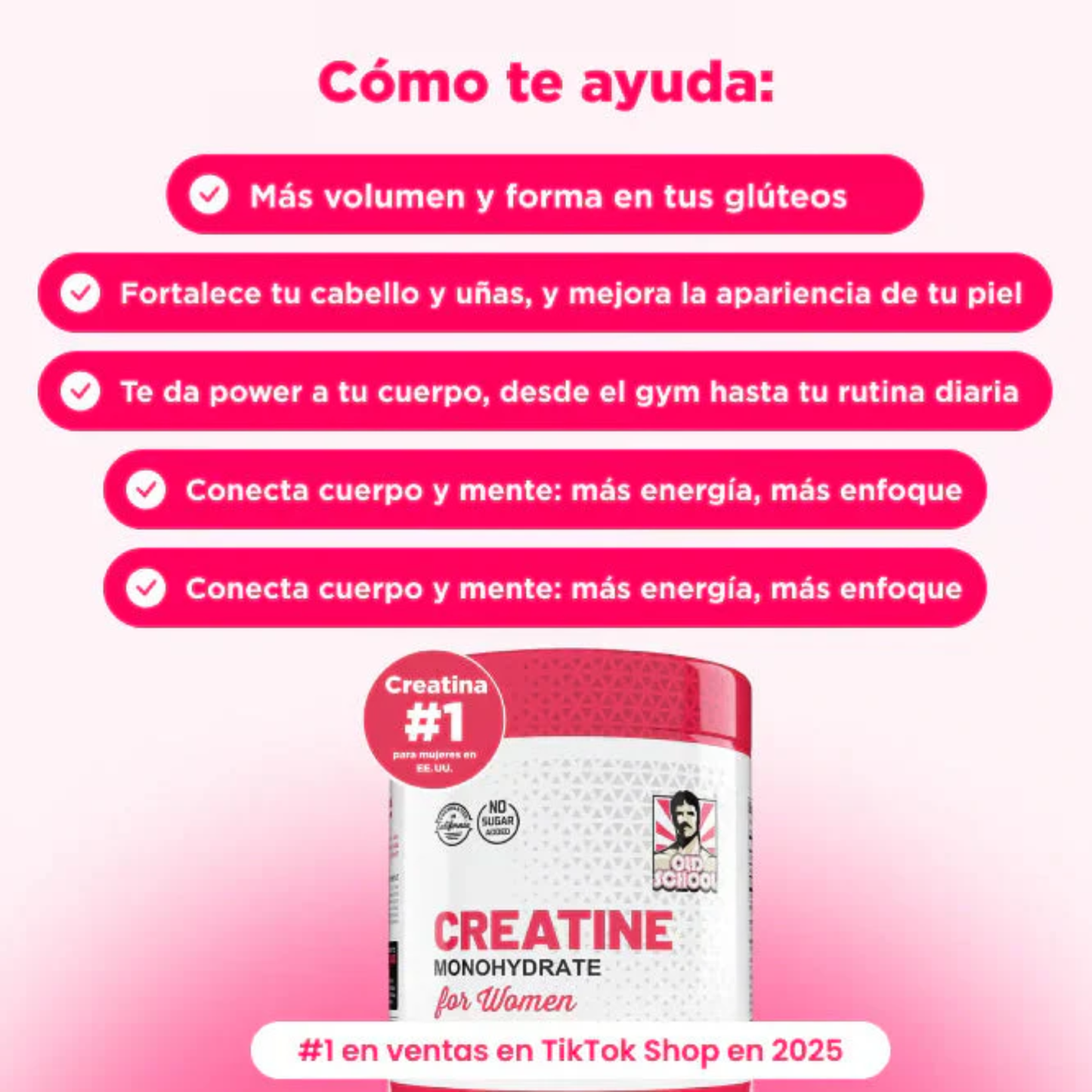 Creatina para mujeres- Fórmula especial para aumentar los glúteos