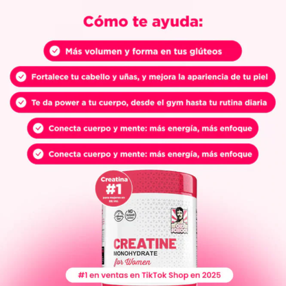Creatina para mujeres- Fórmula especial para aumentar los glúteos