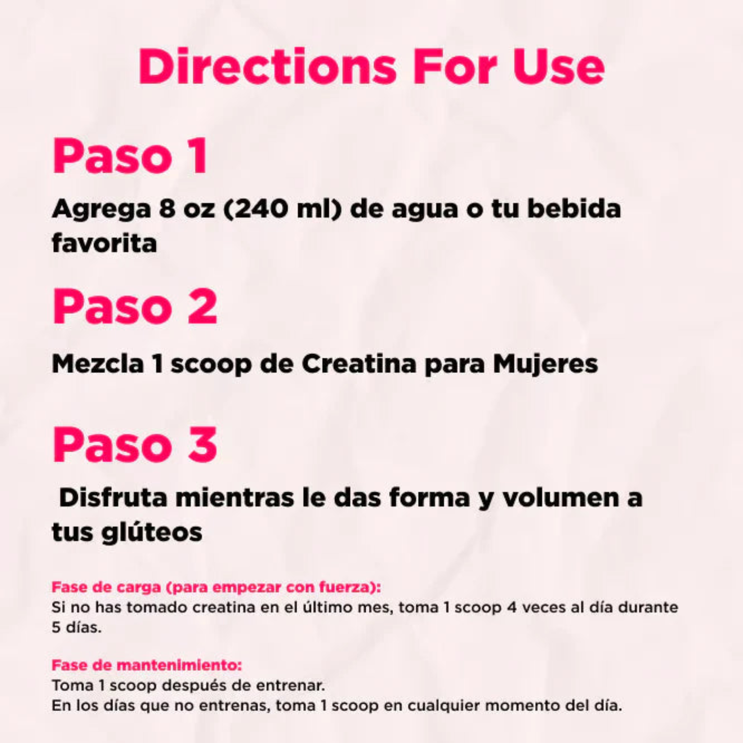 Creatina para mujeres- Fórmula especial para aumentar los glúteos